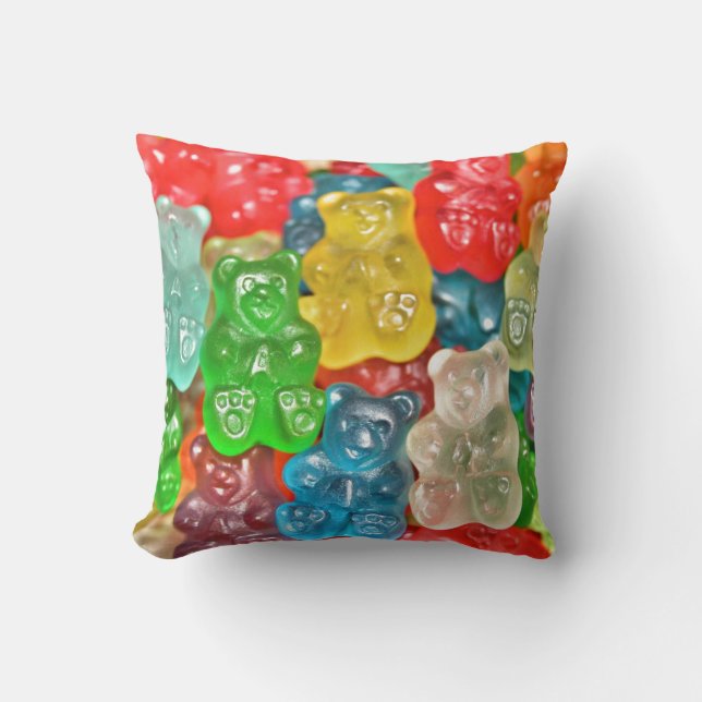 Gummi bears collage fun for  kids & adults cute cushion (Front)