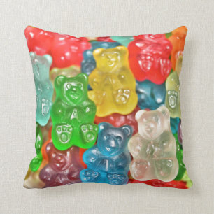 Gummi bears collage fun for kids & adults cute cushion