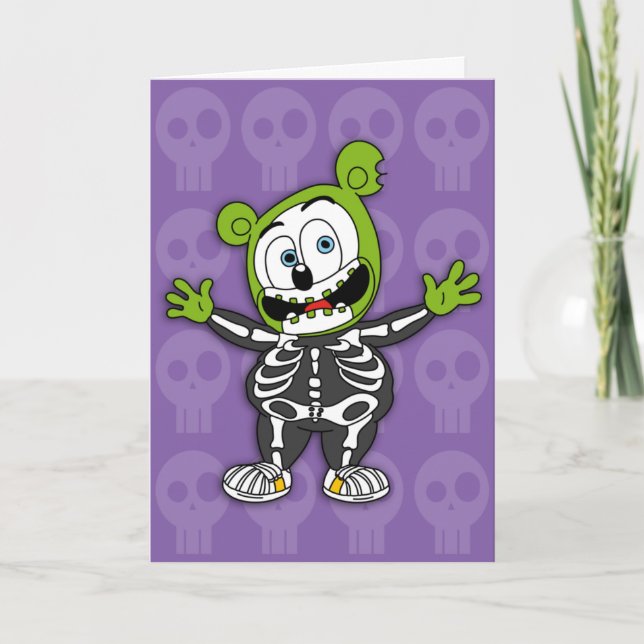 Gummibär Skeleton Halloween Card (Front)