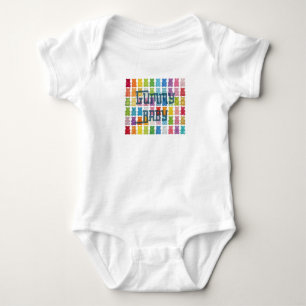 "Gummy Baby" Colorful Rainbow Candy Pattern Black Baby Bodysuit