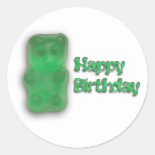Gummy Bear Birthday Classic Round Sticker
