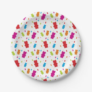Gummy Bear Candy Pattern paper plate