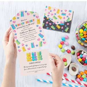 Gummy Bear Colourful Jelly Candy Baby Shower All In One Invitation