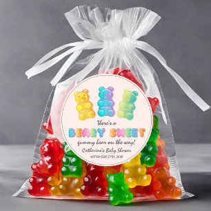 Gummy Bear Colourful Jelly Candy Baby Shower Classic Round Sticker