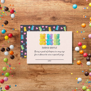 Gummy Bear Colourful Jelly Candy Diaper Raffle Enclosure Card