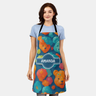 Gummy bear Floral Colourful Personalised Pattern Apron