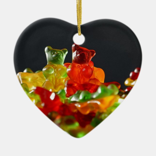 Gummy Bear Lovers Ceramic Tree Decoration (Front)