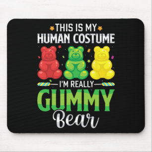 Gummy Bear My Human Costume Funny Candy Halloween Mouse Mat