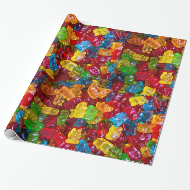 Gummy Bear Photo Wrapping Paper (Unrolled)