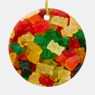 Gummy Bear Rainbow Coloured Candy Ceramic Tree Decoration