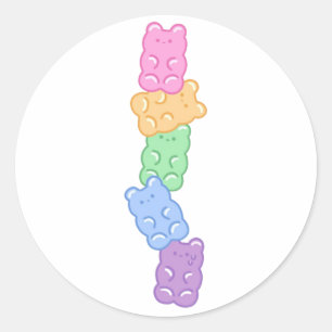 Gummy bears  classic round sticker