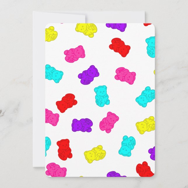 gummy bears colourful rainbow candy invitation (Front)