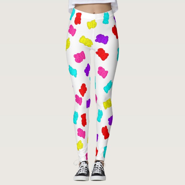 gummy bears colourful rainbow candy leggings (Front)
