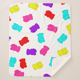 gummy bears colourful rainbow candy sherpa blanket