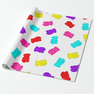 gummy bears colourful rainbow candy wrapping paper