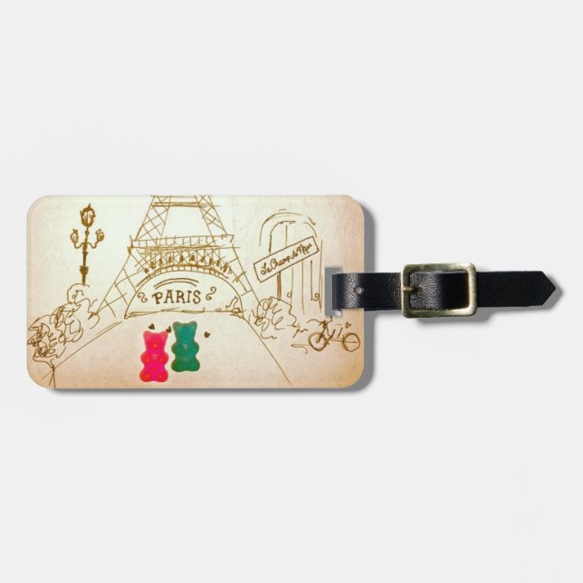 Gummy Bears in Paris Luggage Tag (Front Horizontal)