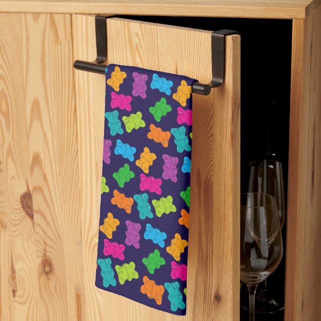 Gummy Bears Pattern Tea Towel (Thirds Fold)