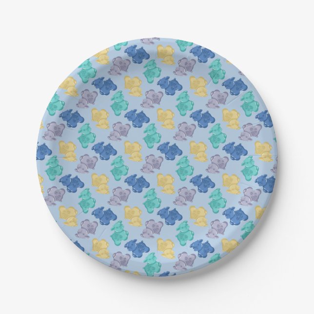 Gummy Cows Glacial Berry Blue Paper Plates  (Front)