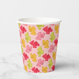 Gummy Cows Tropical Fruit Pink Paper Cups