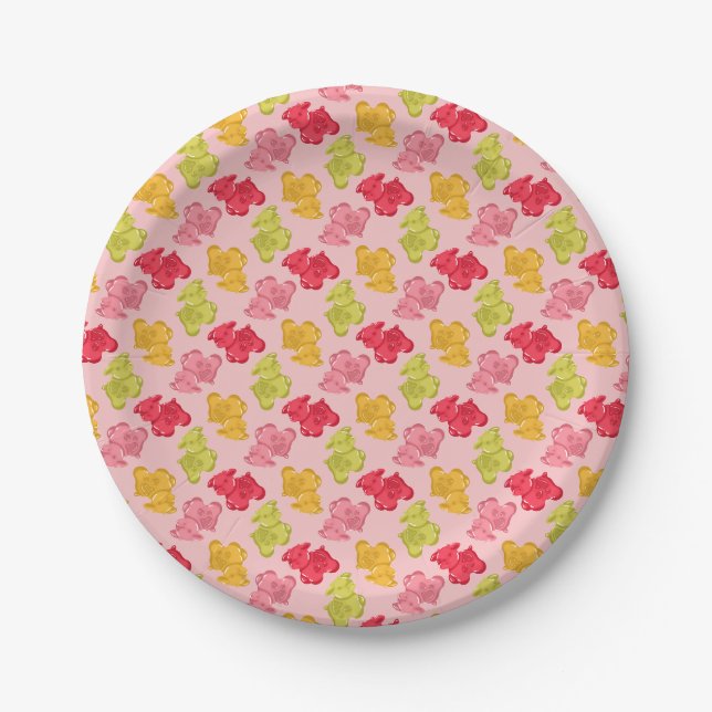 Gummy Cows Tropical Fruit Pink Paper Plate (Front)