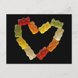 gummy heart postcard
