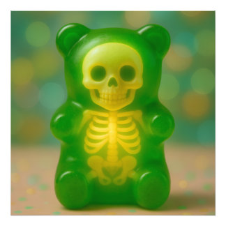 Gummy Skeleton Bear Magnet Photo Print
