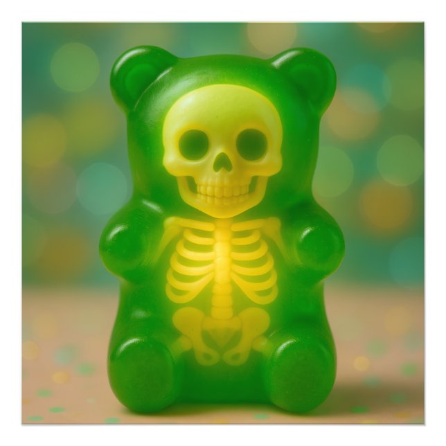 Gummy Skeleton Bear Magnet Photo Print (Front)