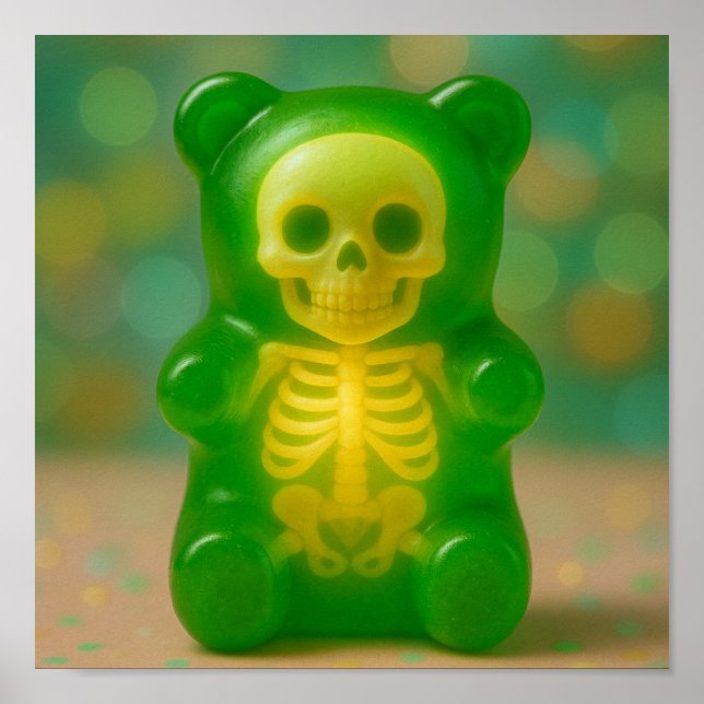 Gummy Skeleton Bear Magnet Poster (Front)