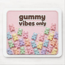 Gummy Vibes Only Pastel Bears Pink Kawaii Desk Mat