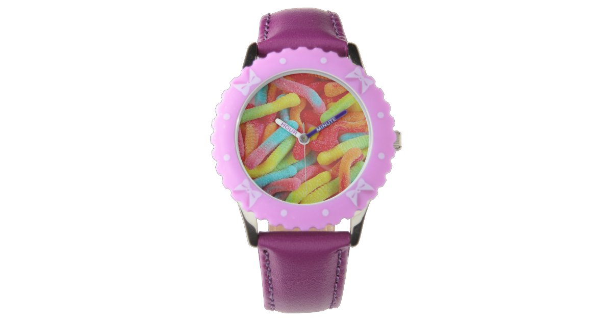 Gummy worm candy print watch Zazzle