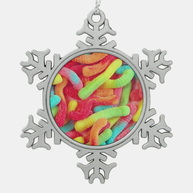 Gummy worms candy christmas ornament (Front)