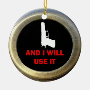 Gun Advocate Ceramic Tree Decoration
