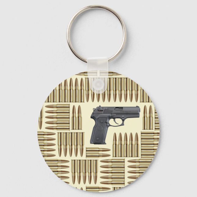 Gun and bullets key ring (Front)