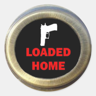Gun Bearing Home Security Classic Round Sticker