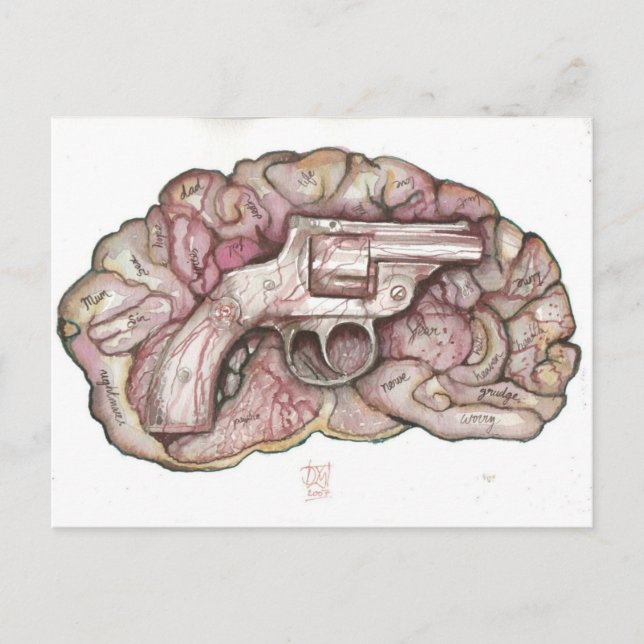 Gun Brain Postcard (Front)