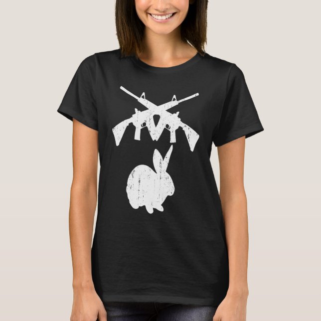 GUN BUNNY AR 15 Rifles Hunter Competitive Shooter  T-Shirt (Front)