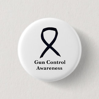Gun Control Awareness Black Ribbon Button Pin