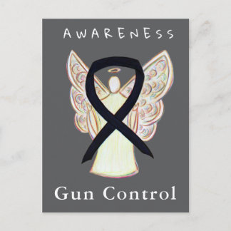 Gun Control Awareness Black Ribbon Custom Cards
