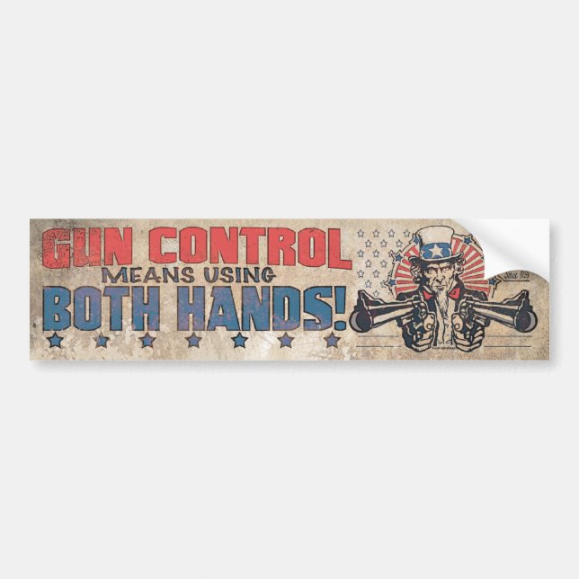 Gun Control Means Both Hands Bumper Sticker (Front)