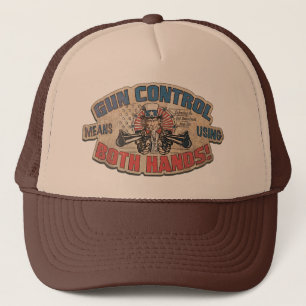 Gun Control Means Two Hands Retro Trucker Hat