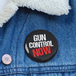Gun Control Now 6 Cm Round Badge<br><div class="desc">Gun Control Now buttons to wear to your next march or protest. We need sensible gun laws and regulations. Tell Congress to stop allowing the sale of assault rifles and automatic weapons to Americans and start background checks. Stop the school shootings and violence.</div>