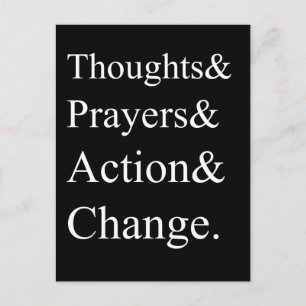 Gun Control Protest Postcard Thoughts & Prayers