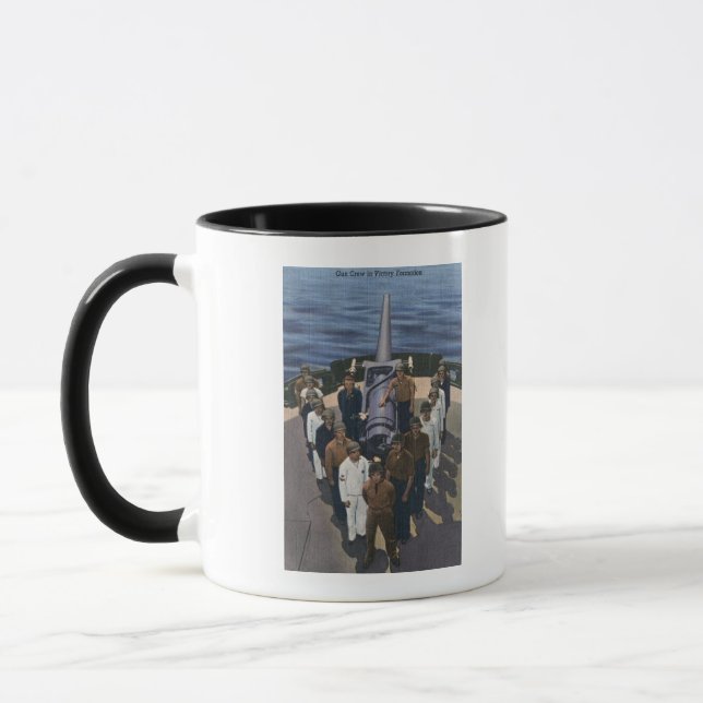 Gun Crew in Victory Formation - US Navy Mug (Left)