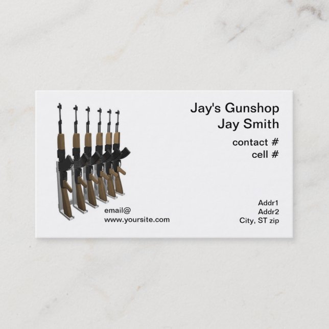 Gun dealer business card (Front)