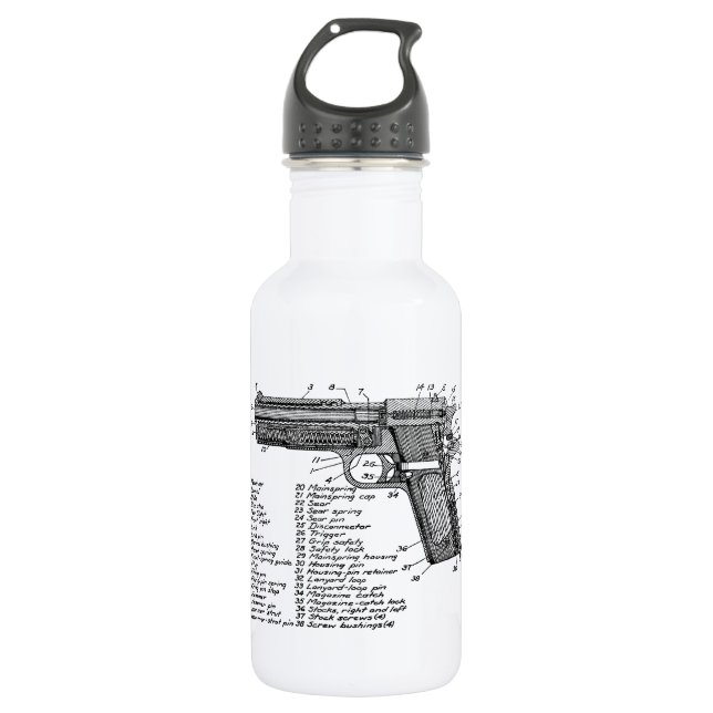 Gun Diagram V2 532 Ml Water Bottle (Front)