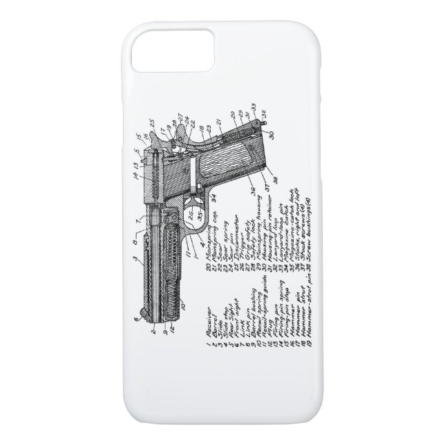 Gun Diagram V2 Case-Mate iPhone Case (Back)