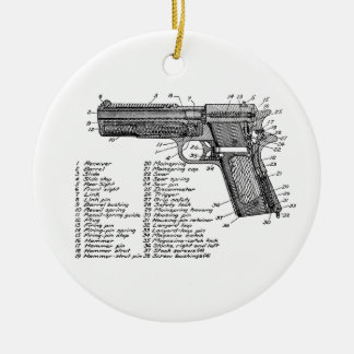 Gun Diagram V2 Ceramic Tree Decoration
