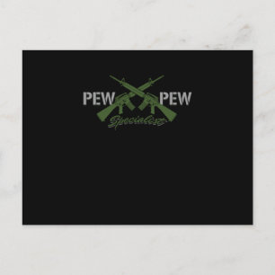Gun Enthusiast Gun Lover Shotgun Rifle Pew Pew Spe Postcard