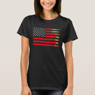 Gun Enthusiast July 4th Ammo USA Flag Gun Owner Am T-Shirt