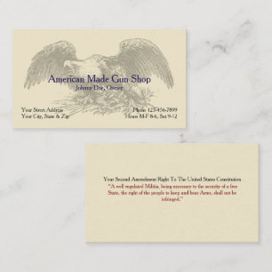Gun Firearms Weapons Dealer Business Card